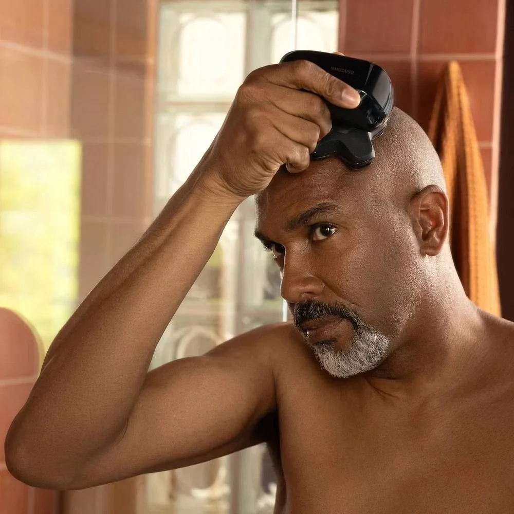 New!‎ MANSCAPED Dome Shaver PRO Essentials Kit Bald Head Electric Razor 5 Blade